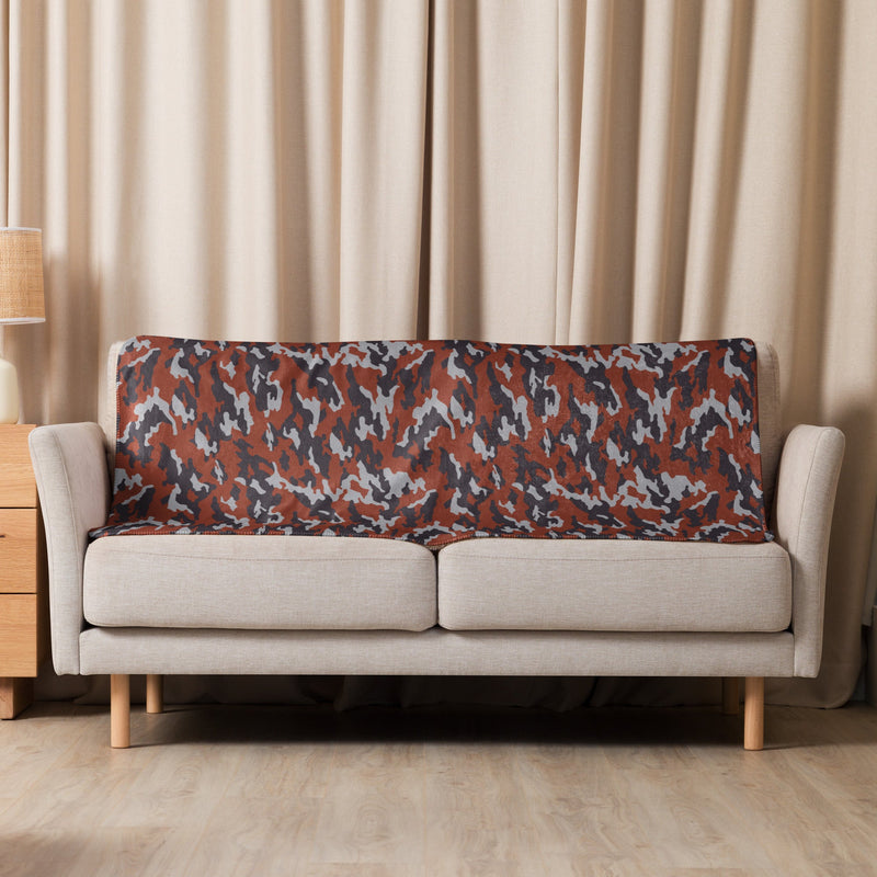 Flora Red Russian CAMO Sherpa Blanket