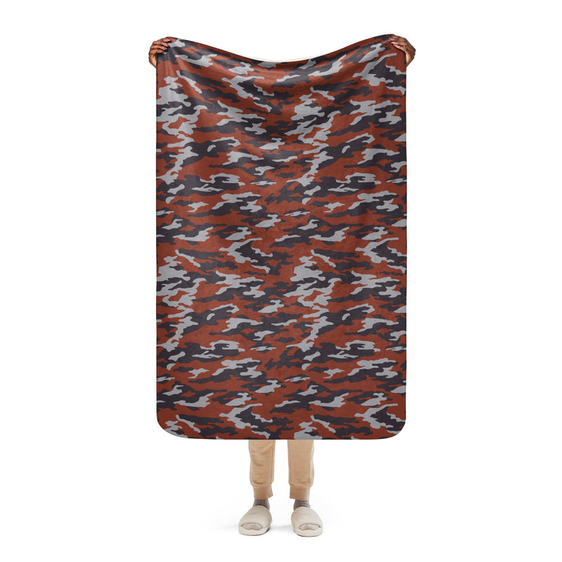 Flora Red Russian CAMO Sherpa Blanket - 37″×57″