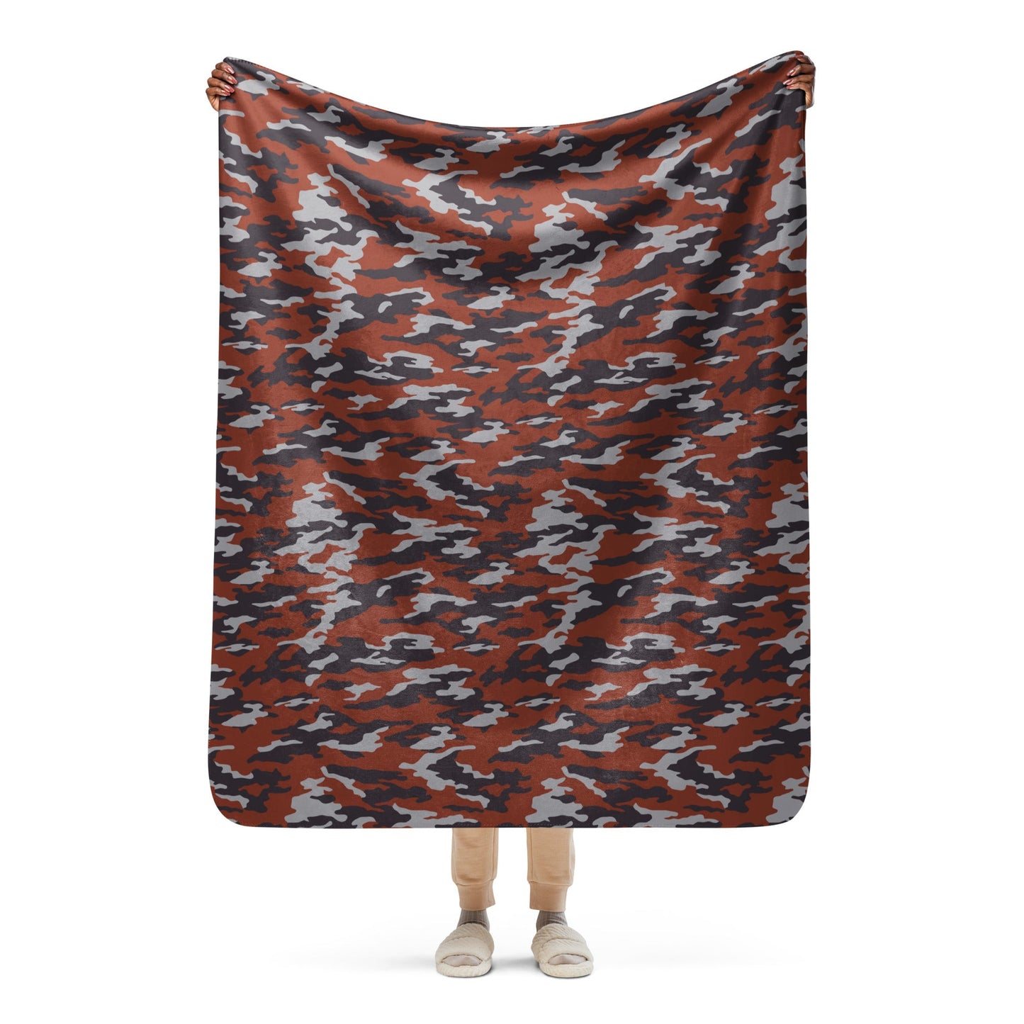 Russian Flora Red CAMO Sherpa Blanket - 50″×60″