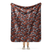 Flora Red Russian CAMO Sherpa Blanket - 50″×60″