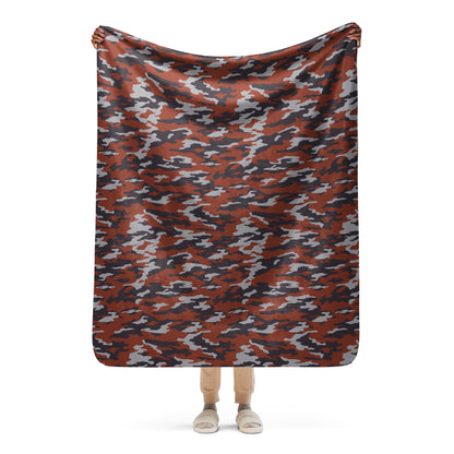 Russian Flora Red CAMO Sherpa Blanket - 50″×60″