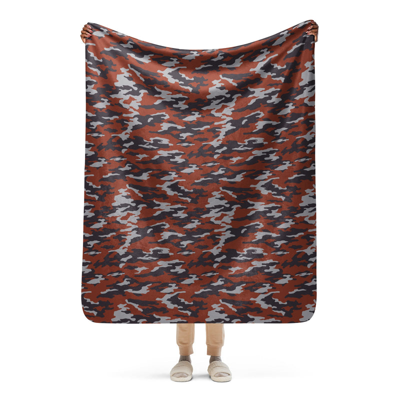 Flora Red Russian CAMO Sherpa Blanket - 50″×60″