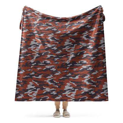 Russian Flora Red CAMO Sherpa Blanket - 60″×80″
