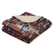 Flora Red Russian CAMO Sherpa Blanket