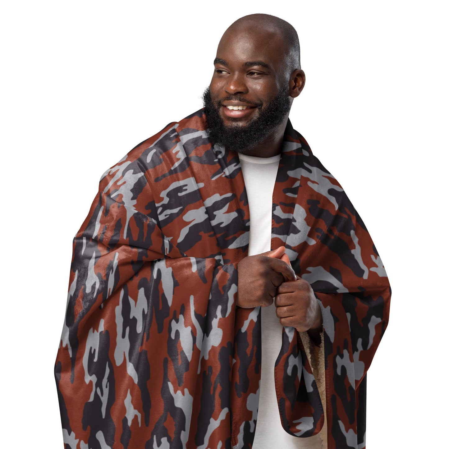 Russian Flora Red CAMO Sherpa Blanket