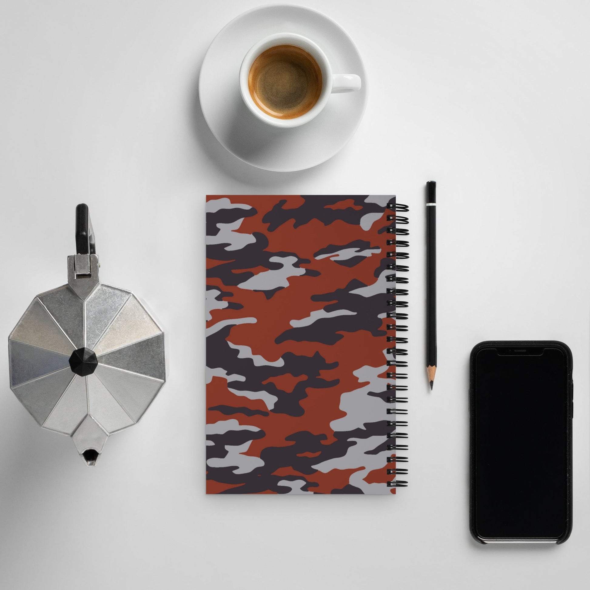 Russian Flora Red CAMO Spiral Notebook