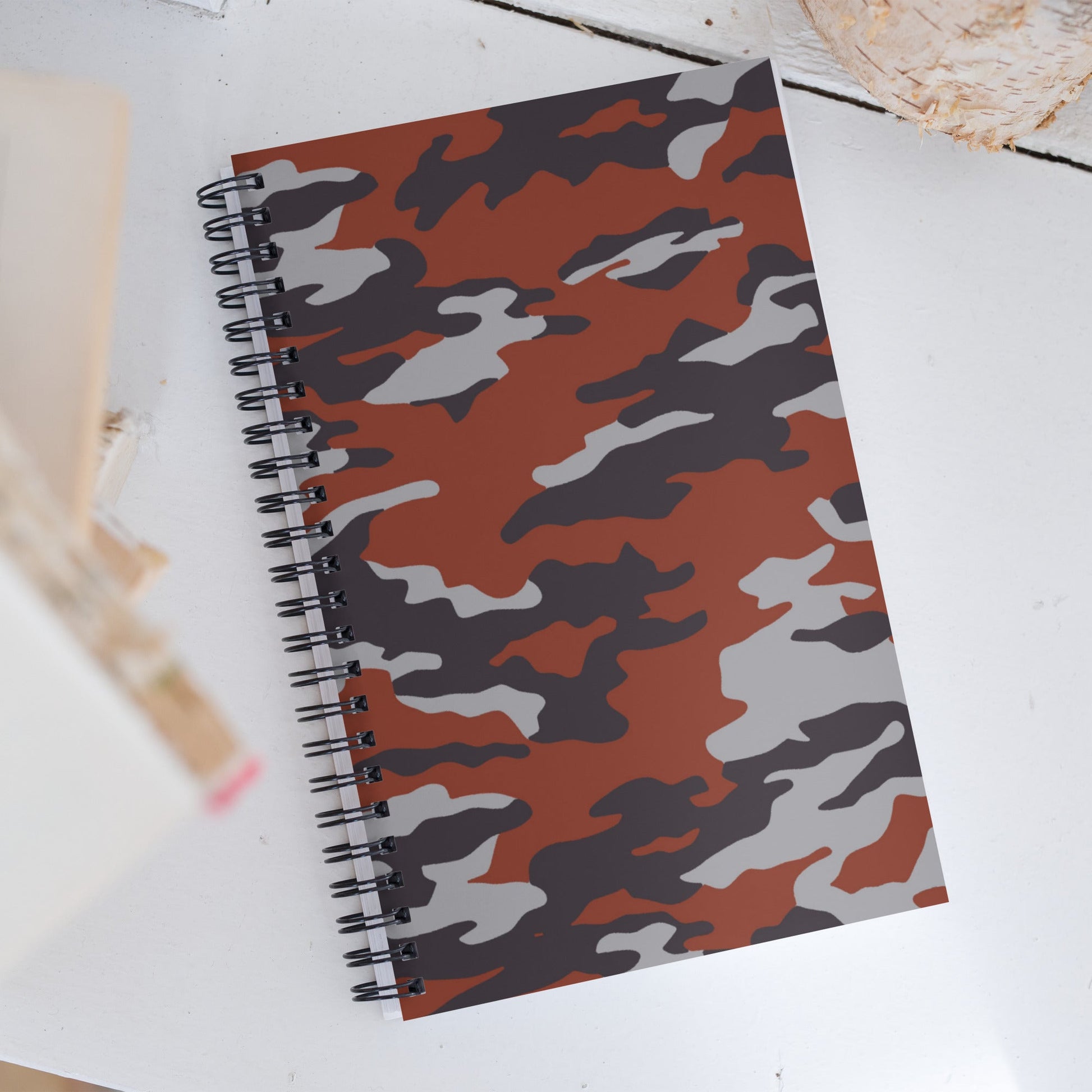 Russian Flora Red CAMO Spiral Notebook