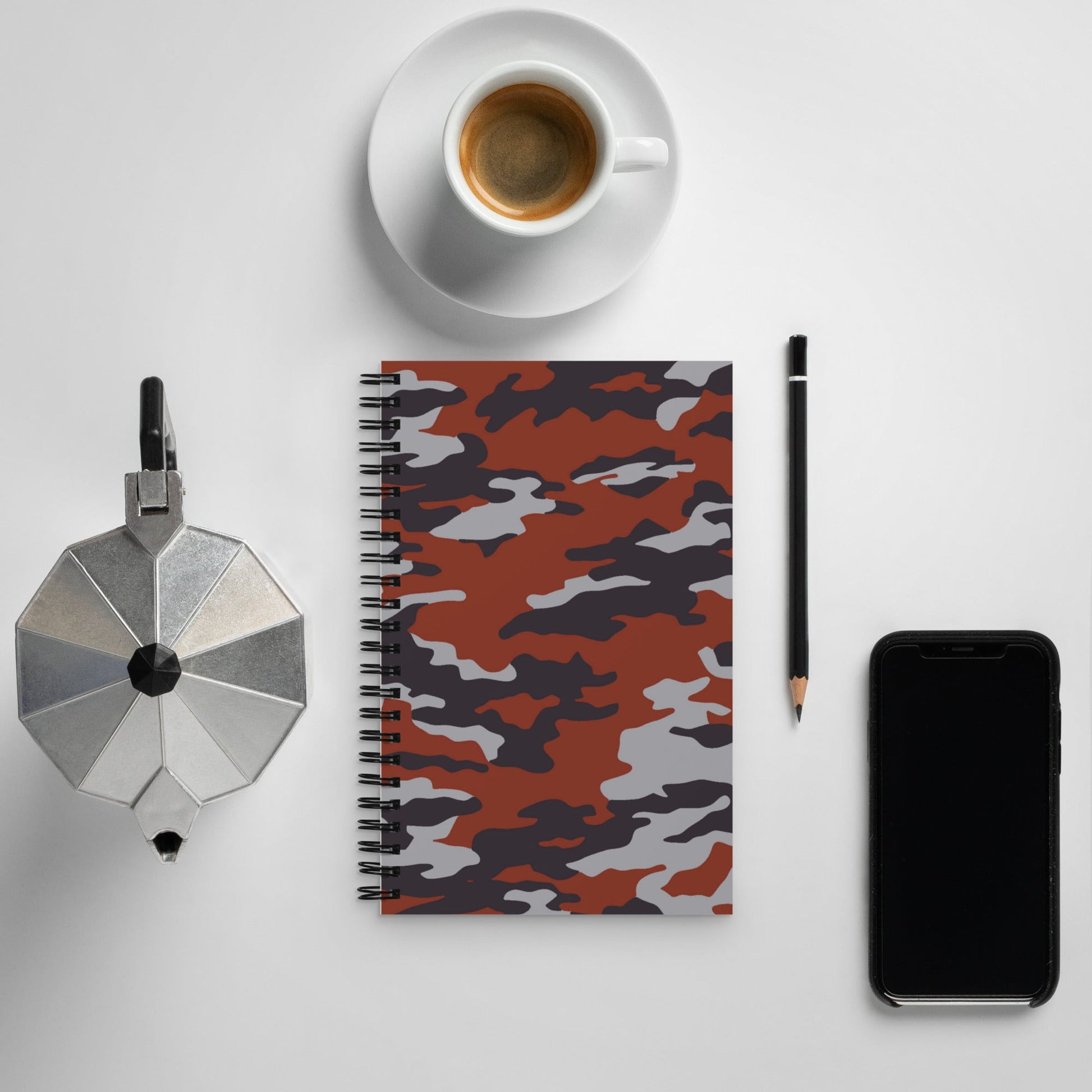 Russian Flora Red CAMO Spiral Notebook