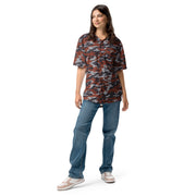 Flora Red Russian CAMO Unisex Baseball Jersey