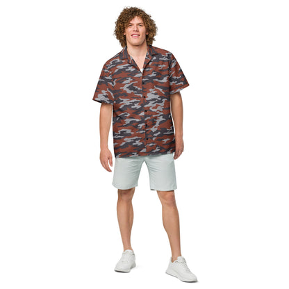 Russian Flora Red CAMO Unisex Short-Sleeve Button Shirt