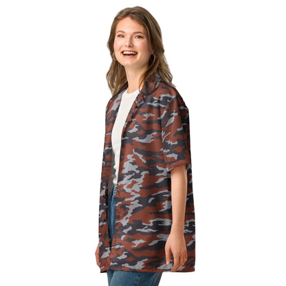 Russian Flora Red CAMO Unisex Short-Sleeve Button Shirt