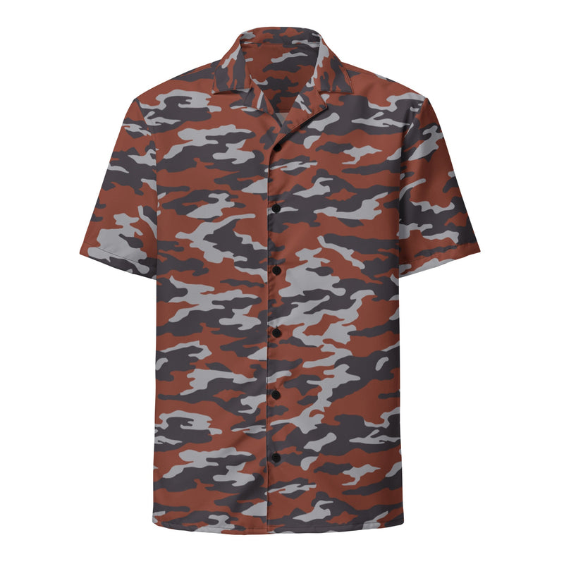 Flora Red Russian CAMO Unisex Short-Sleeve Button Shirt - Button-Up