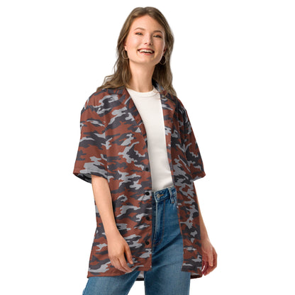 Russian Flora Red CAMO Unisex Short-Sleeve Button Shirt