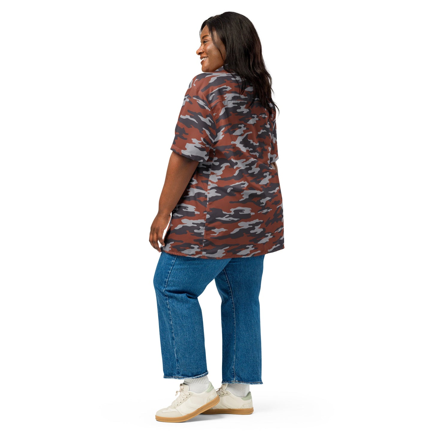 Russian Flora Red CAMO Unisex Short-Sleeve Button Shirt