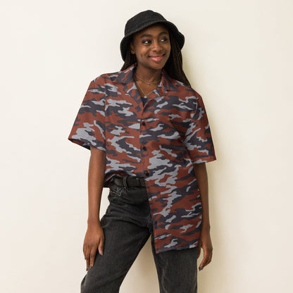 Russian Flora Red CAMO Unisex Short-Sleeve Button Shirt