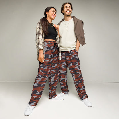 Russian Flora Red CAMO Unisex Wide-Leg Joggers - 2XS