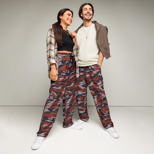 Russian Flora Red CAMO Unisex Wide-Leg Joggers - 2XS