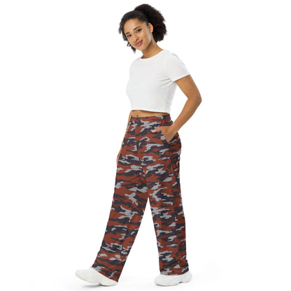 Russian Flora Red CAMO Unisex Wide-Leg Leisure Pants
