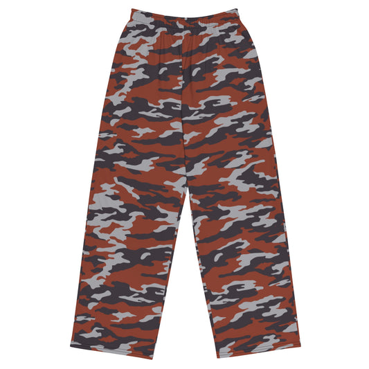 Russian Flora Red CAMO Unisex Wide-Leg Leisure Pants - 2XS