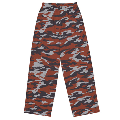 Russian Flora Red CAMO Unisex Wide-Leg Leisure Pants