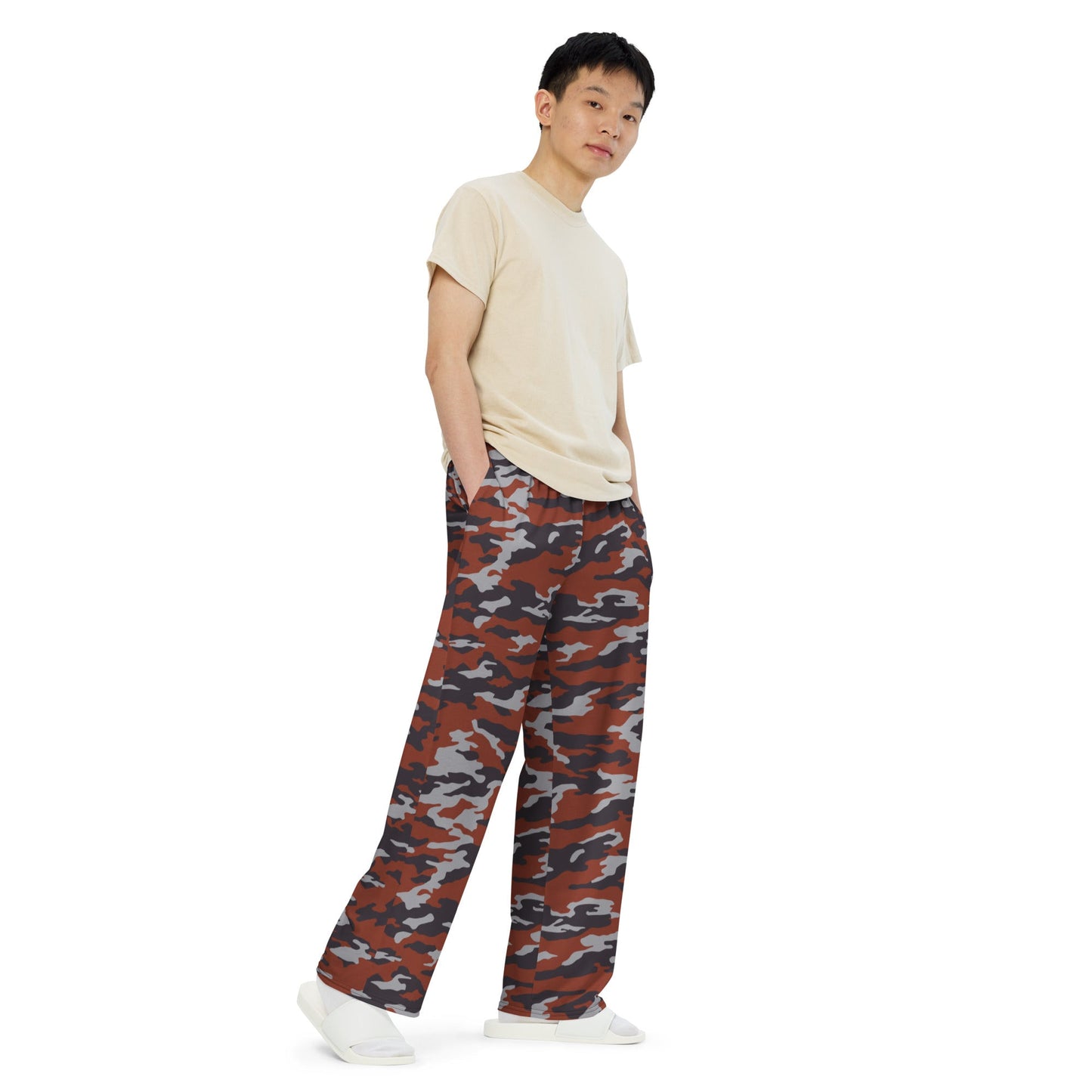 Russian Flora Red CAMO Unisex Wide-Leg Leisure Pants