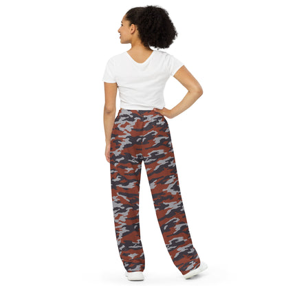 Russian Flora Red CAMO Unisex Wide-Leg Leisure Pants