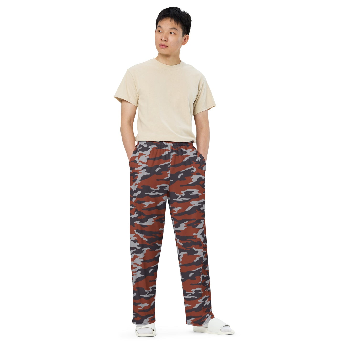 Russian Flora Red CAMO Unisex Wide-Leg Leisure Pants