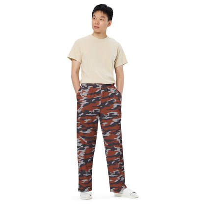 Russian Flora Red CAMO Unisex Wide-Leg Leisure Pants