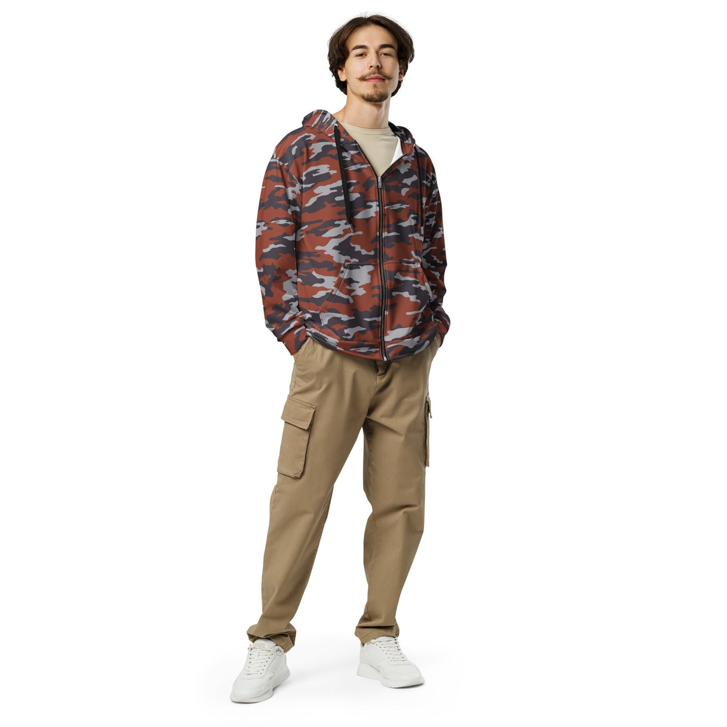 Russian Flora Red CAMO Unisex Zip Hoodie