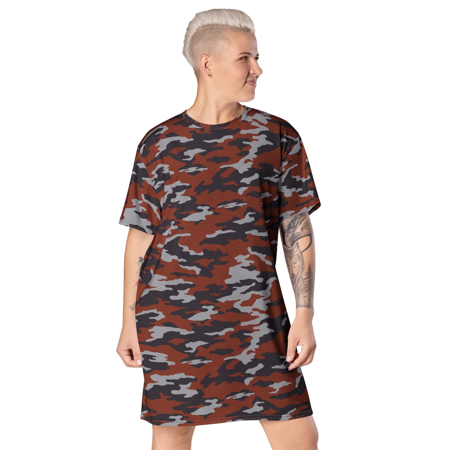Russian Flora Red CAMO Womens T-Shirt Dress