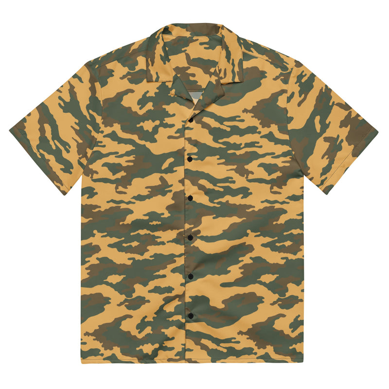 Flora Mountain Russian CAMO Unisex Short-Sleeve Button Shirt - 2XS - Button-Up