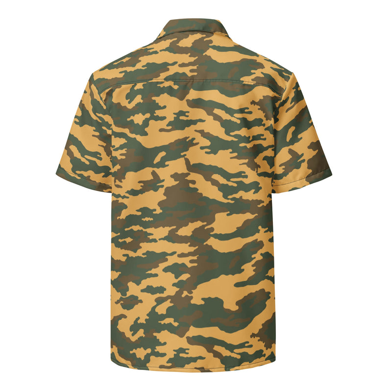 Flora Mountain Russian CAMO Unisex Short-Sleeve Button Shirt - Button-Up