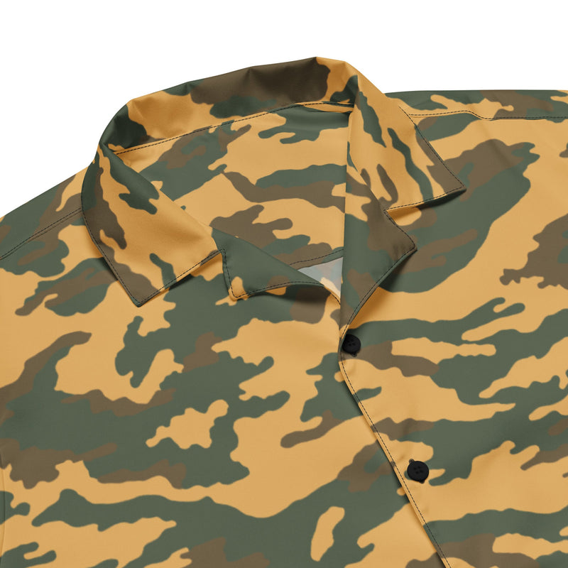 Flora Mountain Russian CAMO Unisex Short-Sleeve Button Shirt - Button-Up