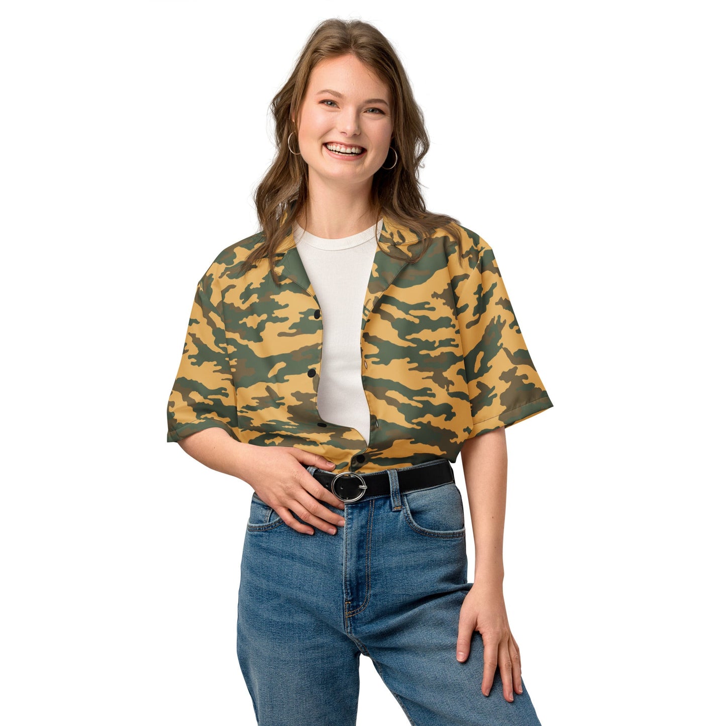 Russian Flora VSR-98 Mountain CAMO Unisex Short-Sleeve Button Shirt