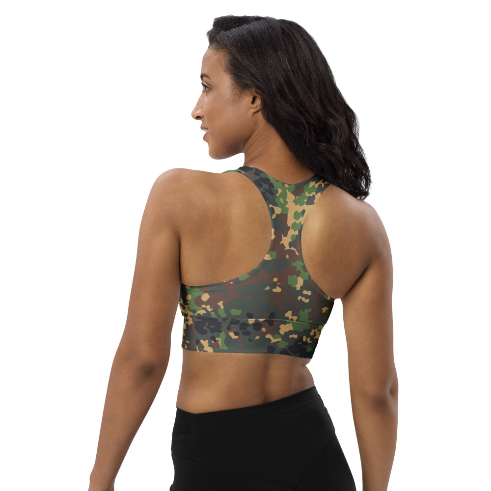 Russian Fracture (IZLOM) Woodland CAMO Longline sports bra - Womens Sports Bra