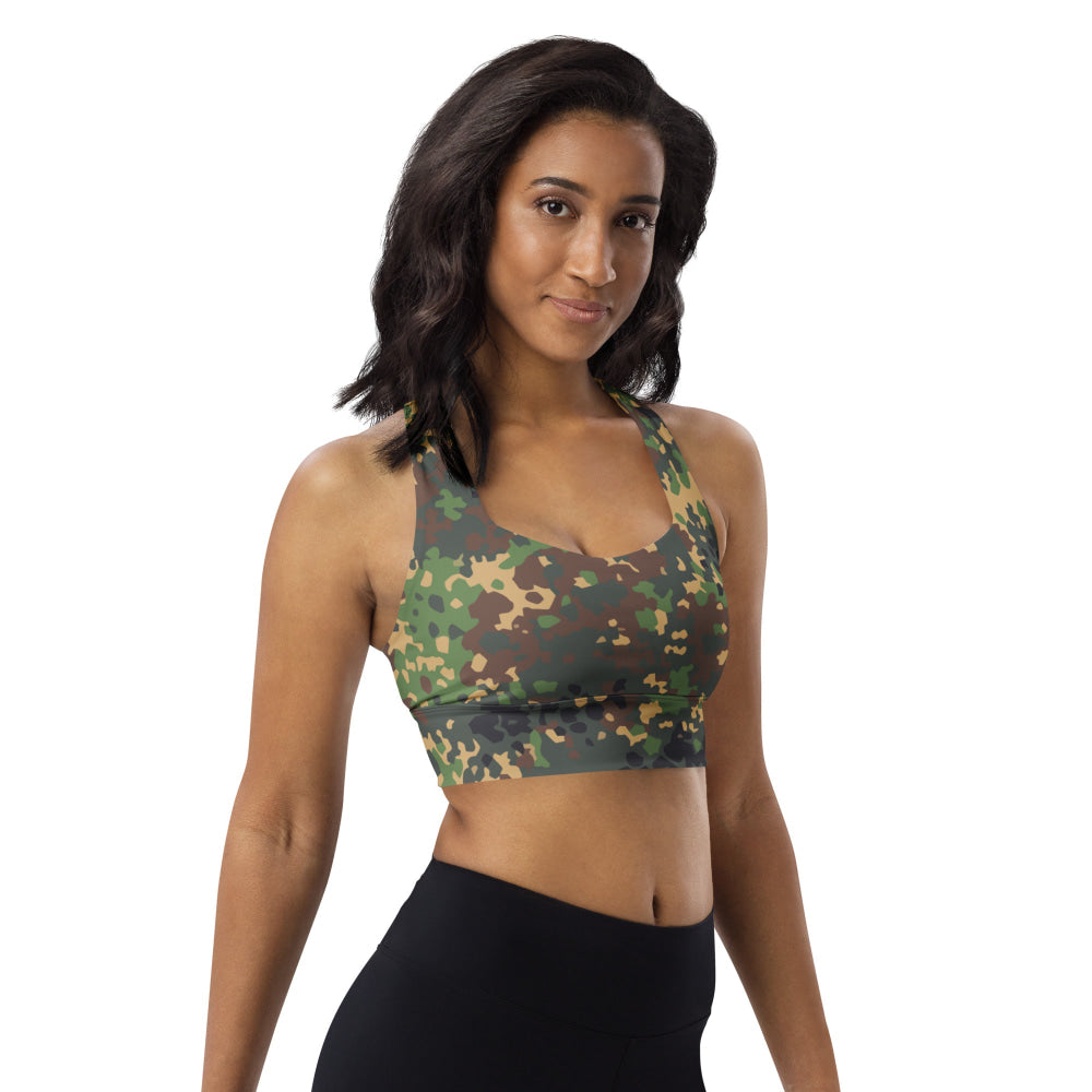 Russian Fracture (IZLOM) Woodland CAMO Longline sports bra - Womens Sports Bra