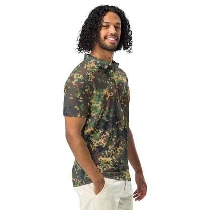 Russian Fracture (IZLOM) Woodland CAMO Men’s slim fit polo - Mens Slim Fit Polo