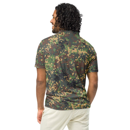 Russian Fracture (IZLOM) Woodland CAMO Men’s slim fit polo - Mens Slim Fit Polo