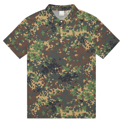 Russian Fracture (IZLOM) Woodland CAMO Men’s slim fit polo - XS - Mens Slim Fit Polo