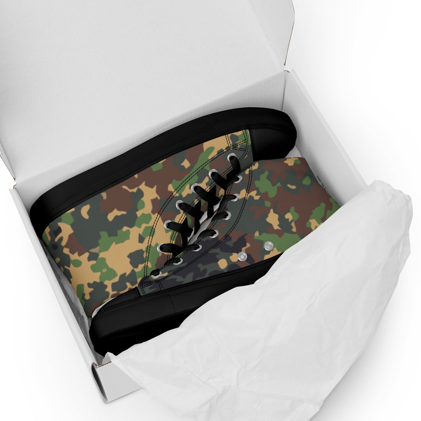Russian IZLOM Fracture Woodland CAMO Mens High-Top Canvas Shoes