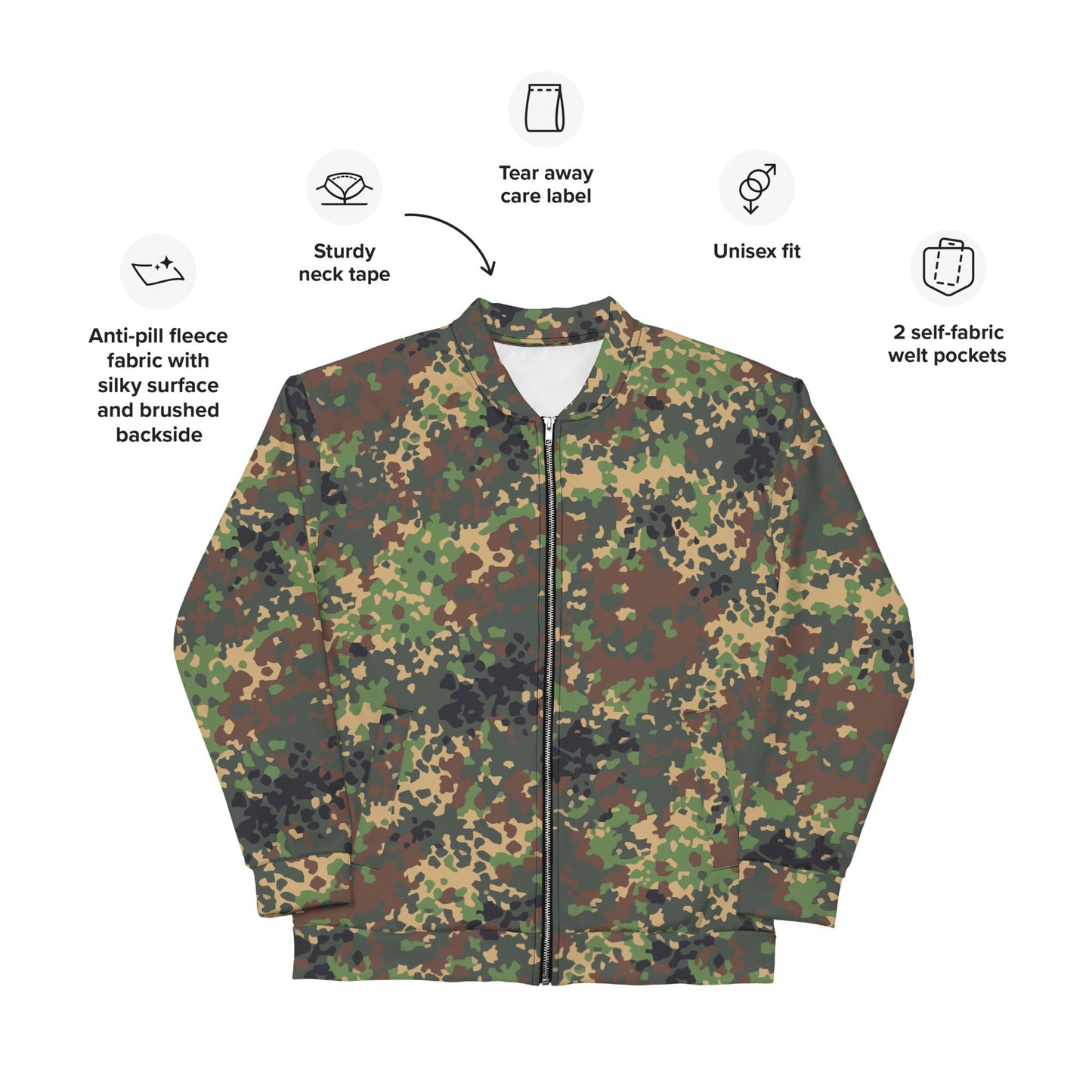 Russian IZLOM Fracture Woodland CAMO Unisex Bomber Jacket - Jackets