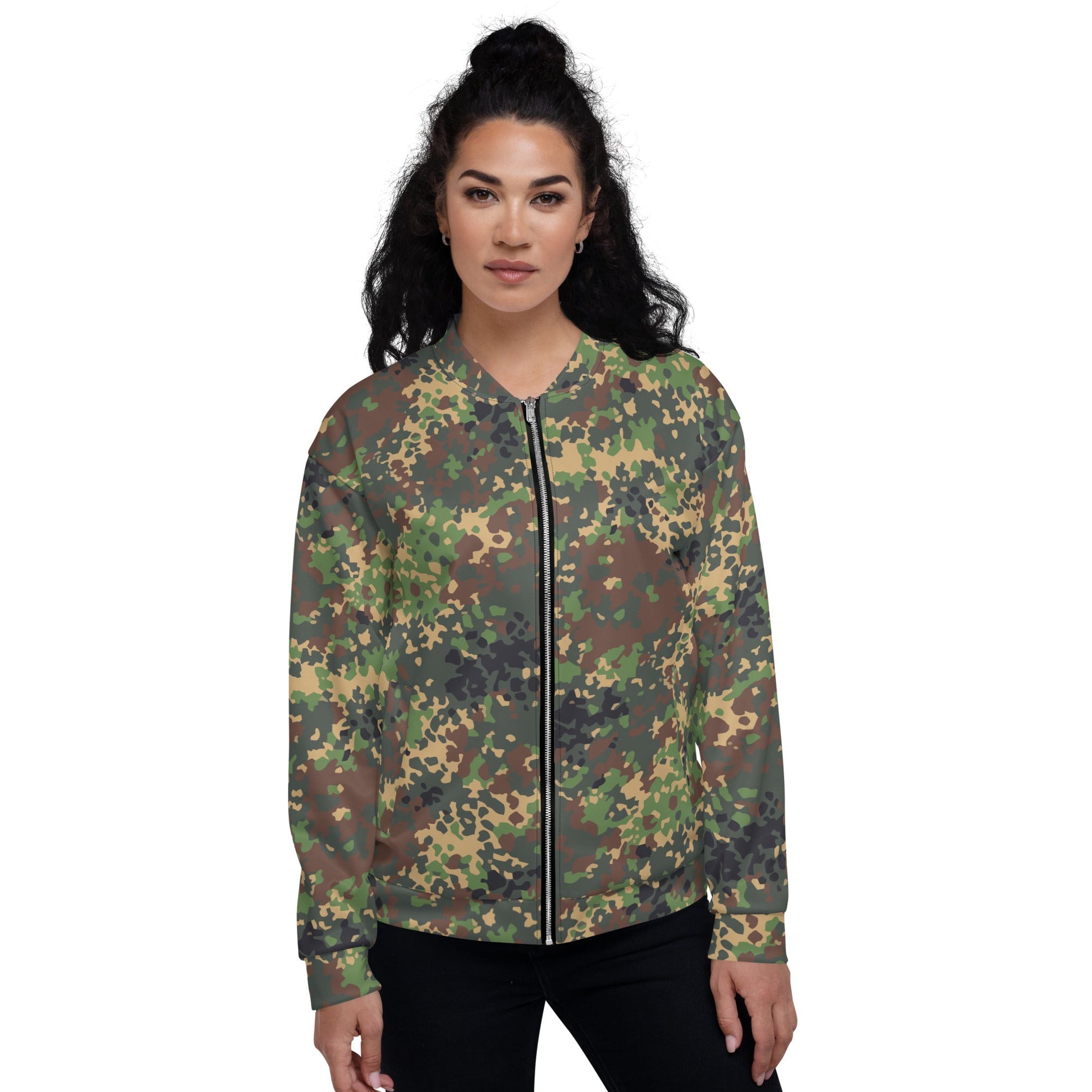 Russian IZLOM Fracture Woodland CAMO Unisex Bomber Jacket - Jackets