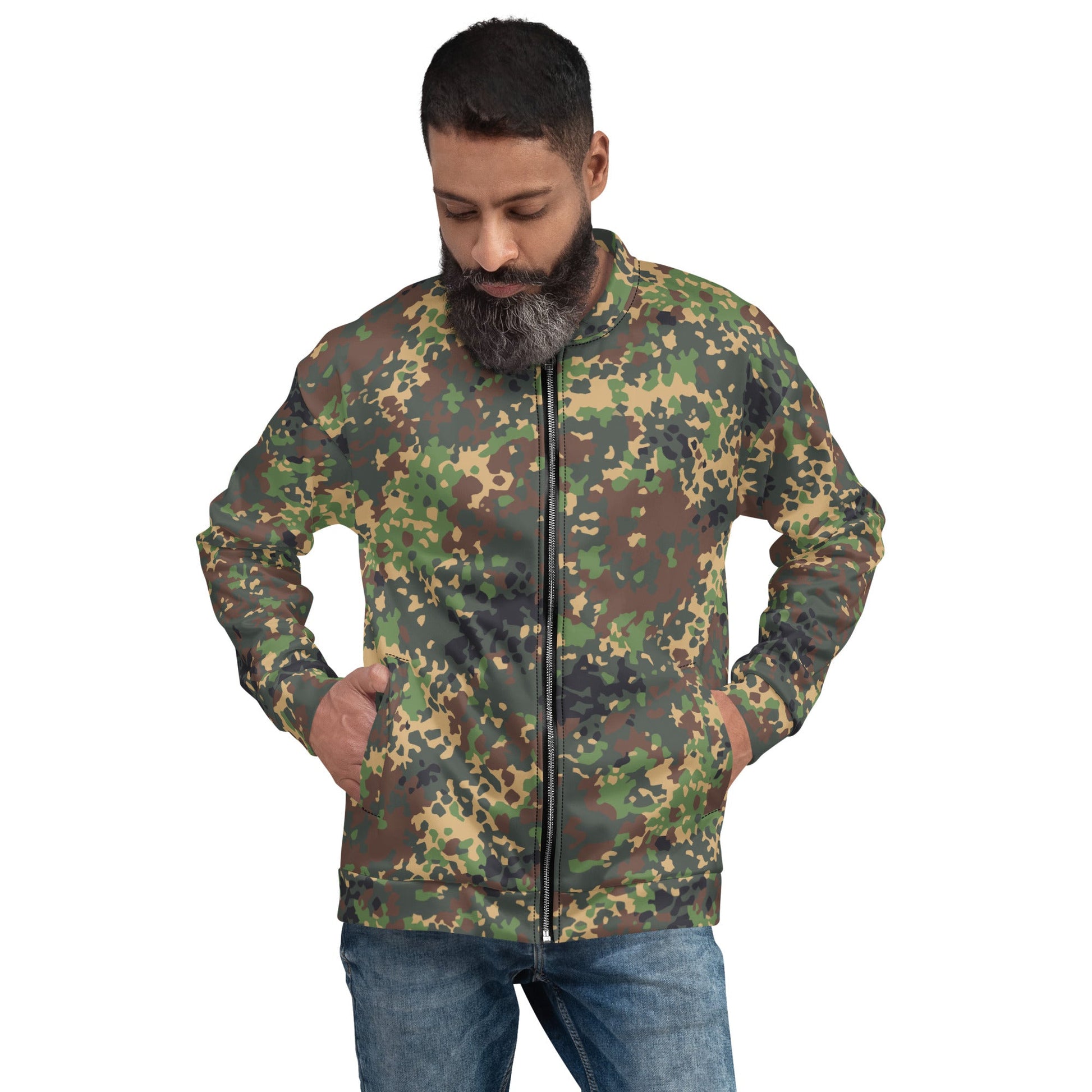 Russian IZLOM Fracture Woodland CAMO Unisex Bomber Jacket - Jackets