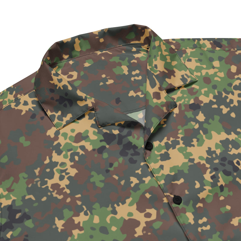 Izlom Fracture Woodland Russian CAMO Unisex Short-Sleeve Button Shirt - Button-Up