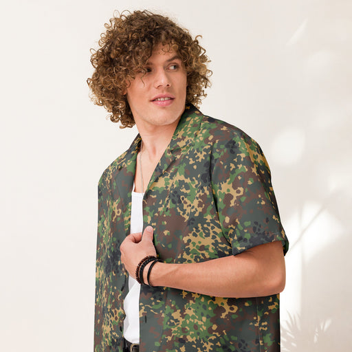 Izlom Fracture Woodland Russian CAMO Unisex Short-Sleeve Button Shirt - Button-Up