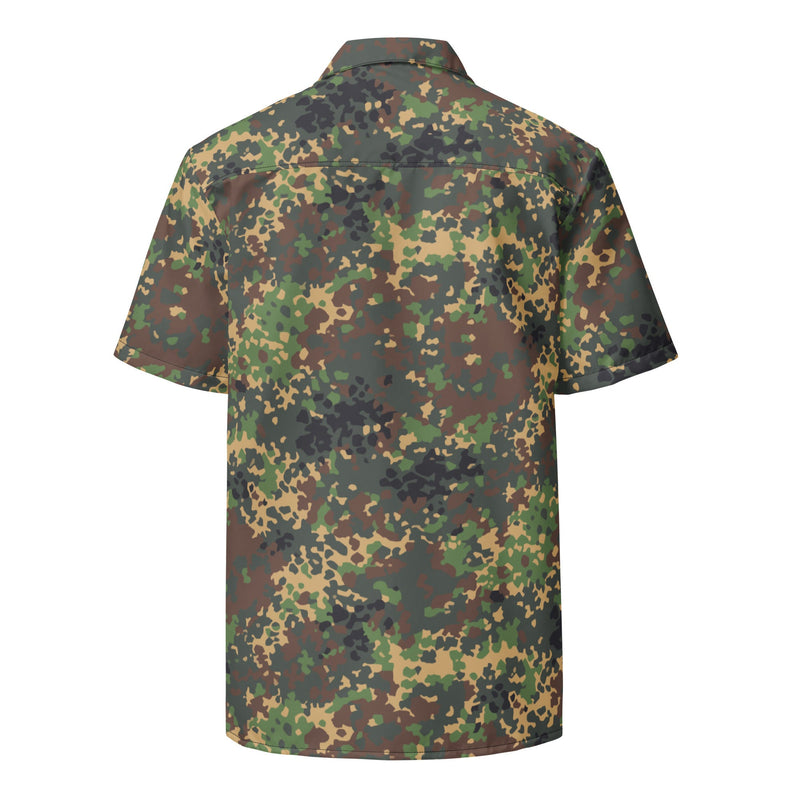 Izlom Fracture Woodland Russian CAMO Unisex Short-Sleeve Button Shirt - Button-Up