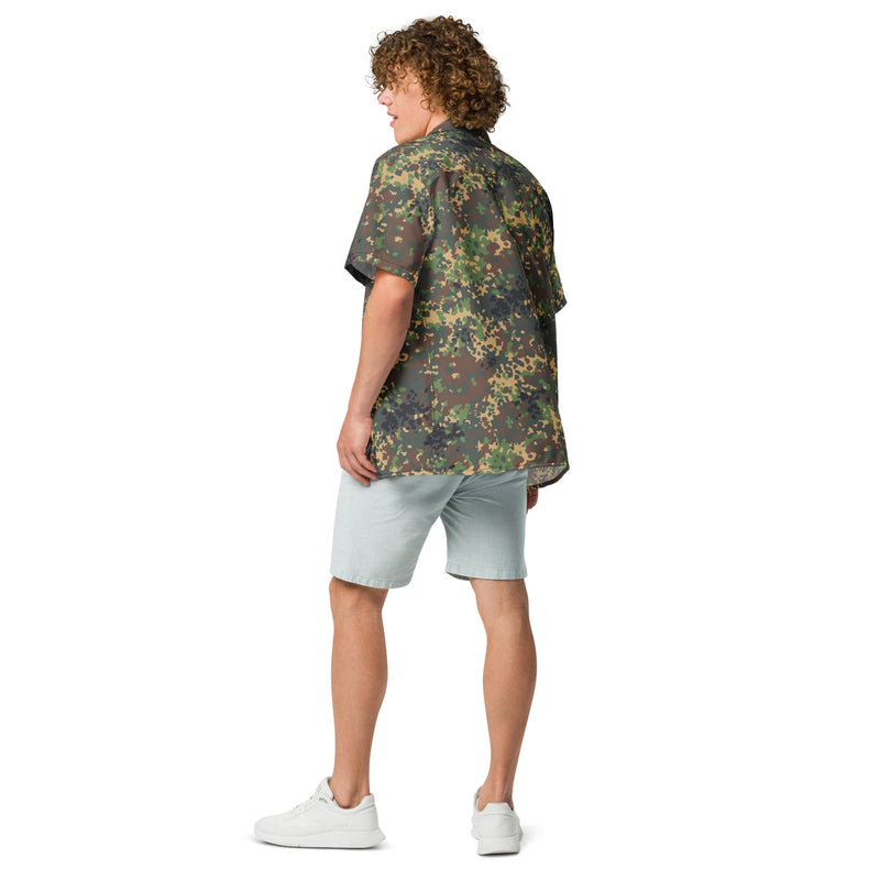 Izlom Fracture Woodland Russian CAMO Unisex Short-Sleeve Button Shirt - Button-Up