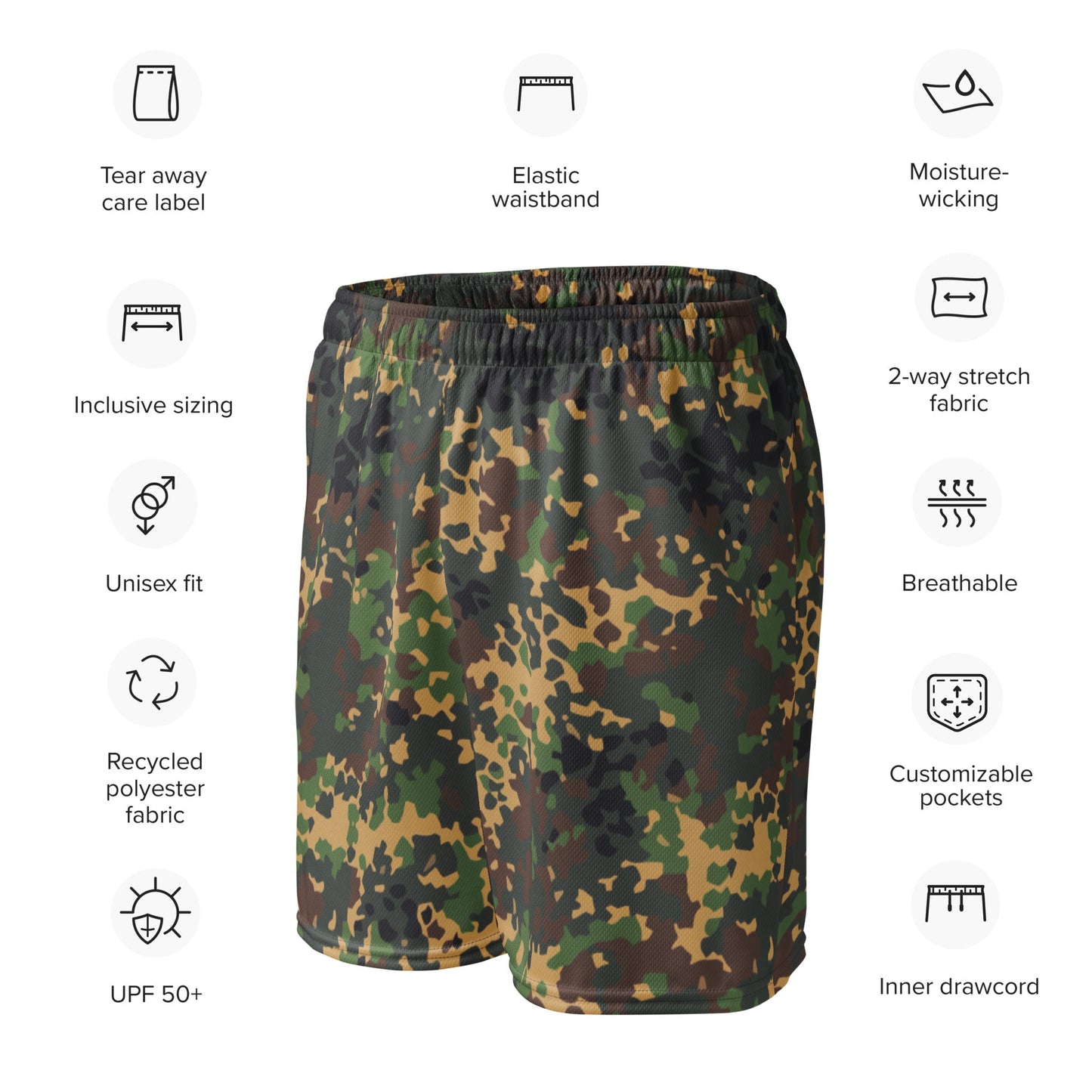 Russian IZLOM Fracture Woodland CAMO Unisex Mesh Shorts