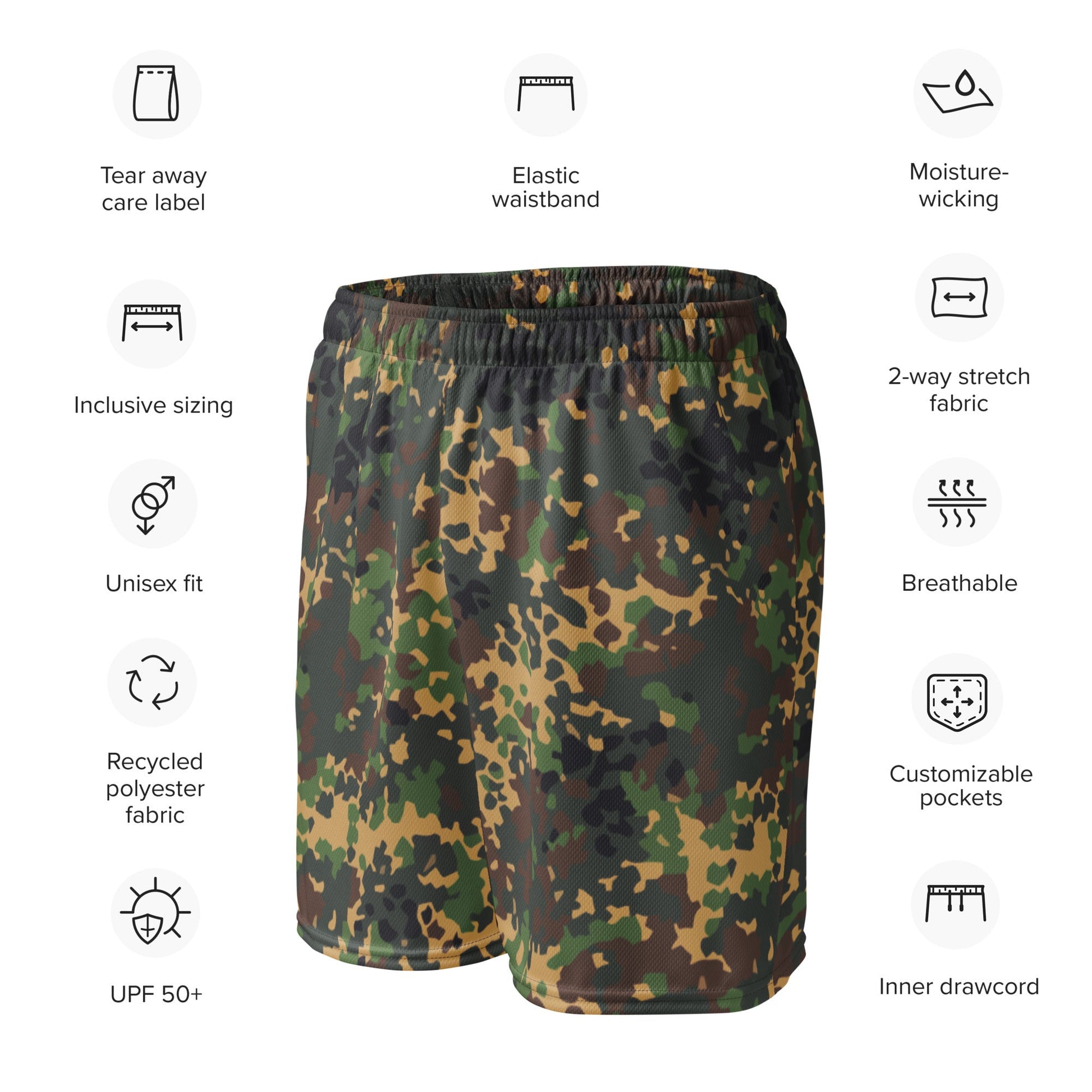 Russian IZLOM Fracture Woodland CAMO Unisex Mesh Shorts