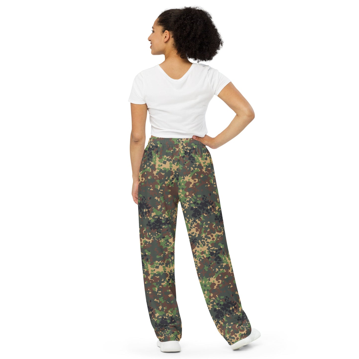 Russian IZLOM Fracture Woodland CAMO unisex wide leg pants Wide Pants